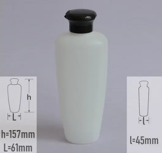 Sticla plastic 100ml culoare natur semitransparent cu capac flip-top negru